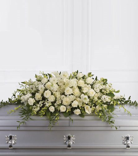 Flowers by Shirley - Funeral - Sympathy - Purity and Peace Casket